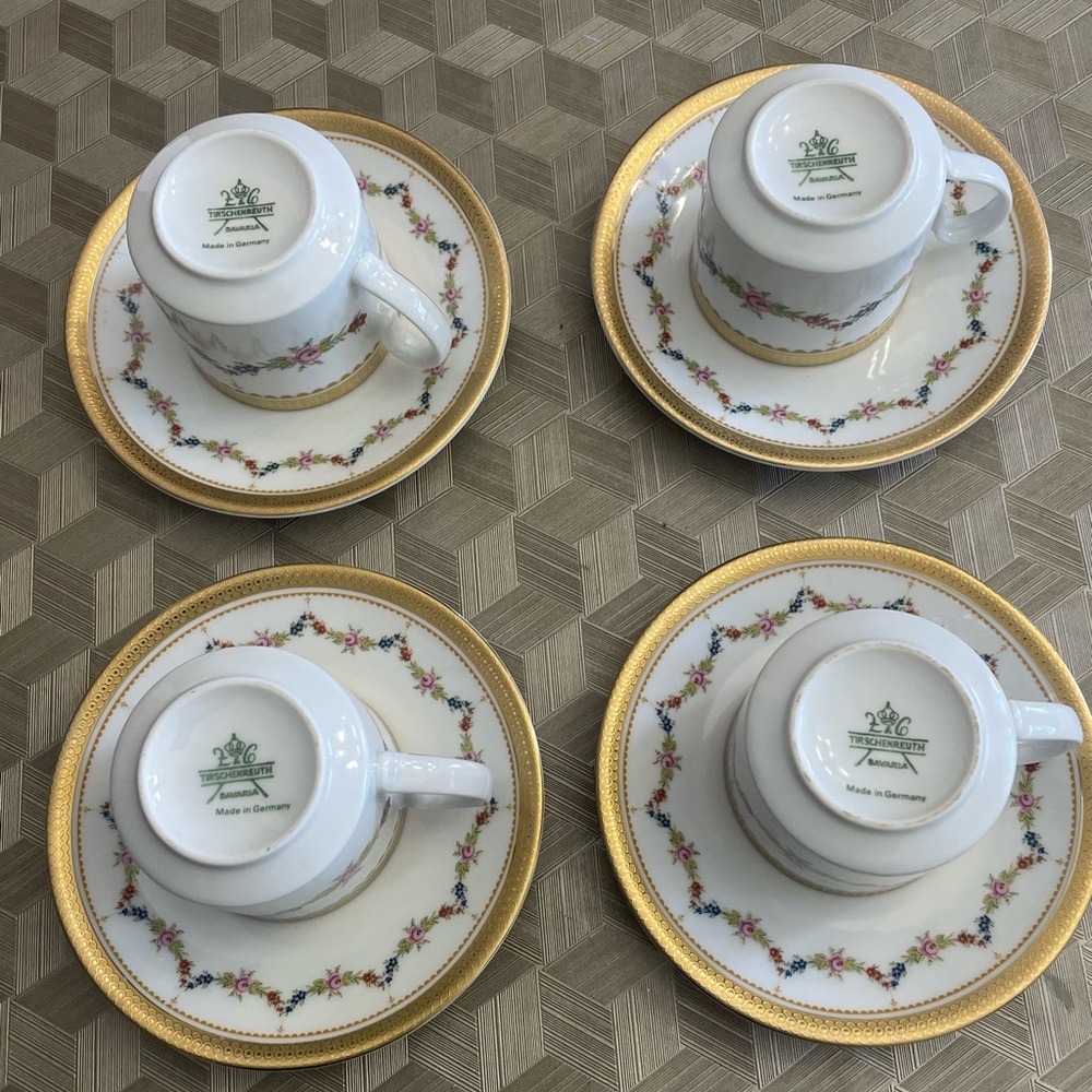 Tirshenreuth Bavaria Made in Germany Coffee set of 4 - Picture 13 of 16